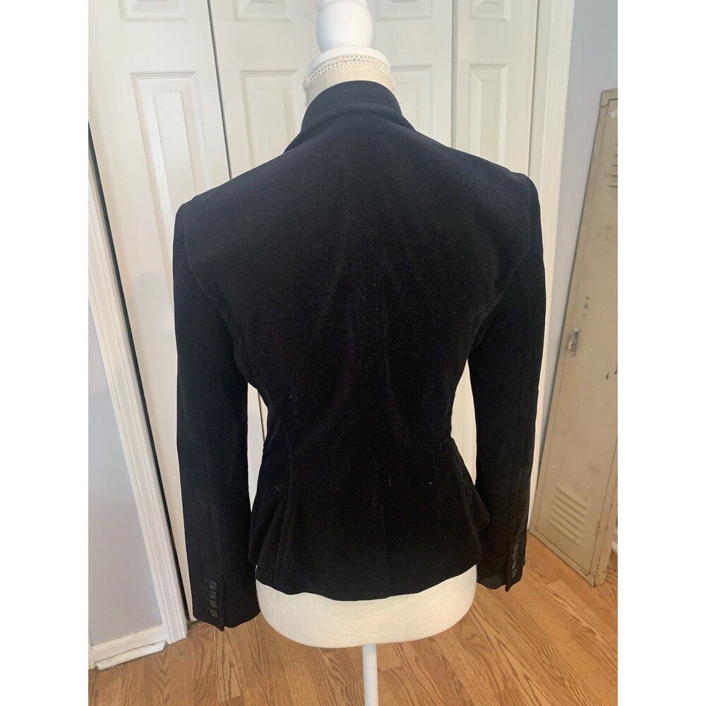 Express Design Studio Women Black Velvet Blazer Size 4 - Picture 3 of 10